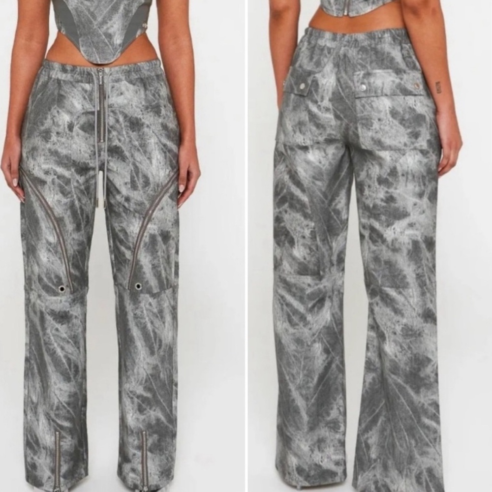 LUXE TO KILL Charcoal Acid Wash Leather Pants